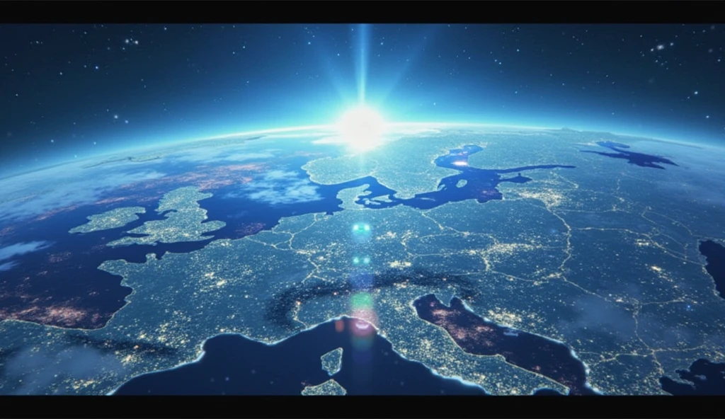 Hygiene photos,Earth,Japan,Network of light from Sapporo to the world,Anime Style,animation,Japanのアニメ,High resolution,