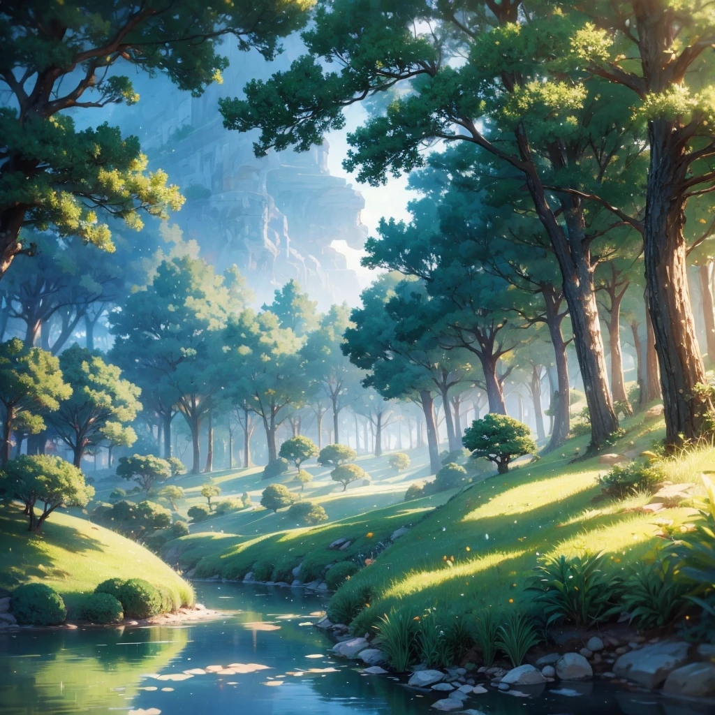 I want an anime forest landscape