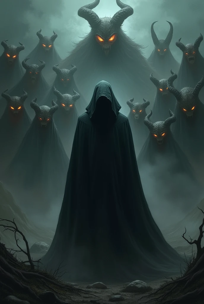 dark, shadow, hoodie, facing demons