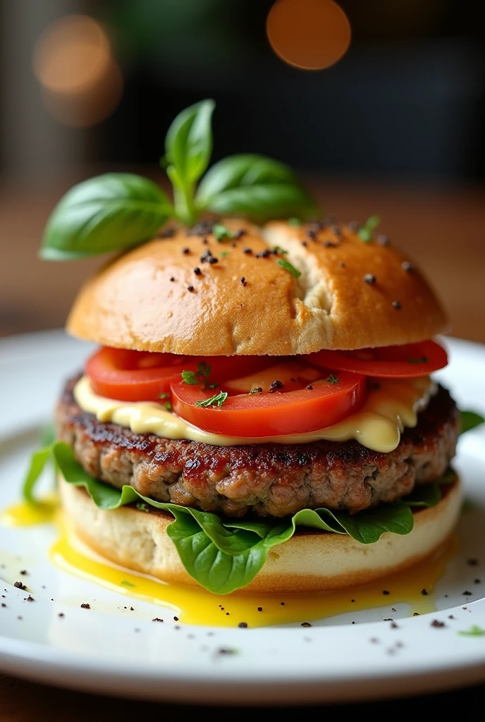 Vegetarian burger that only has mayonnaise, mustard and tomato, restaurant mode