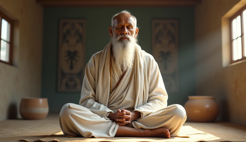 जैन धर्म के अनुसार सामायिक करता हुआ वृद्ध