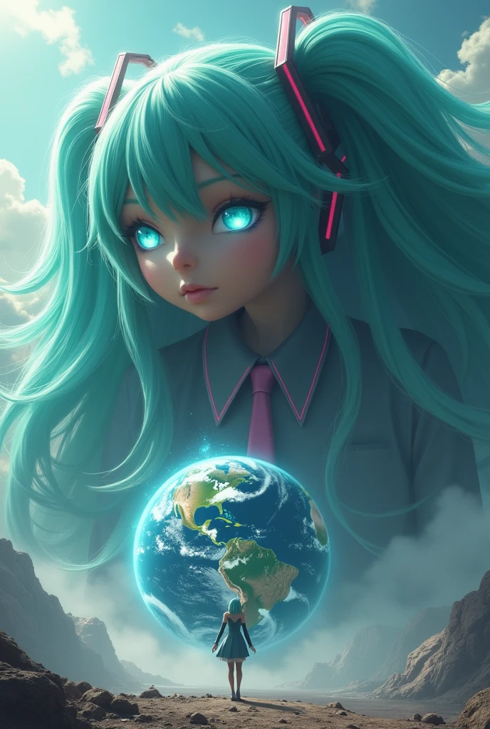 A giant Hatsune Miku that devours the Earth