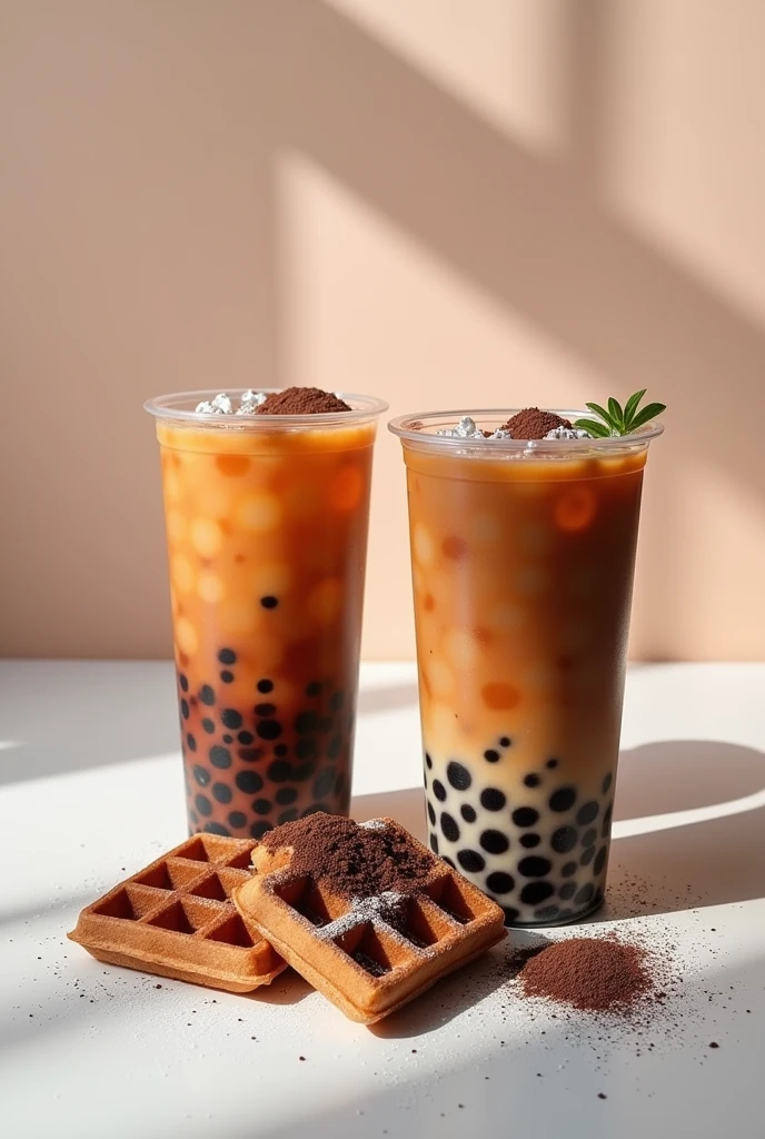 2Bubble tea and 2 choclate waffles
Instagram promotional post