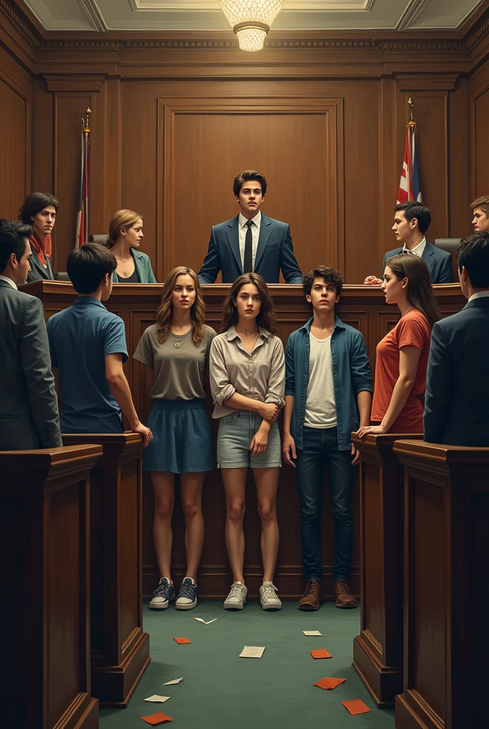Image of teenagers in court