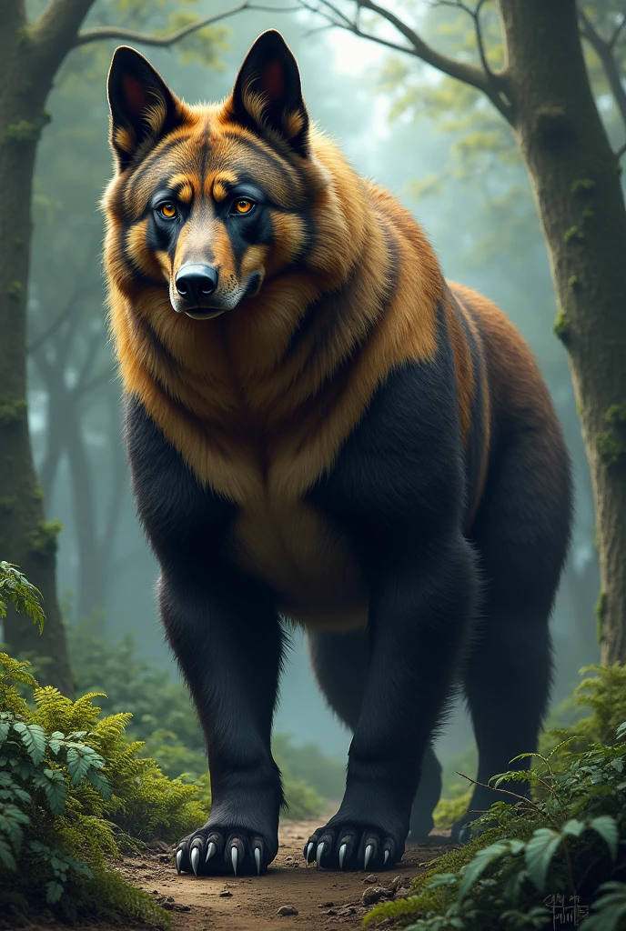 German Shepherd-Asian Black Bear Hybrid