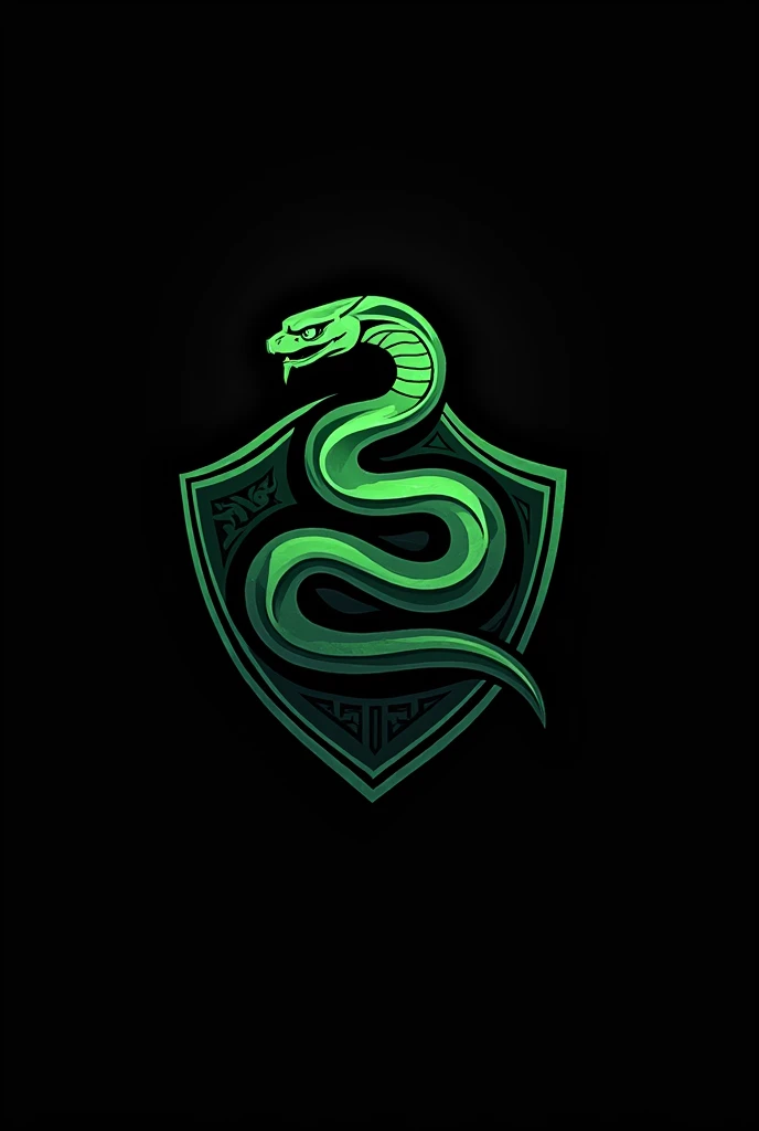 logo for black and green team with a snake and a pan

