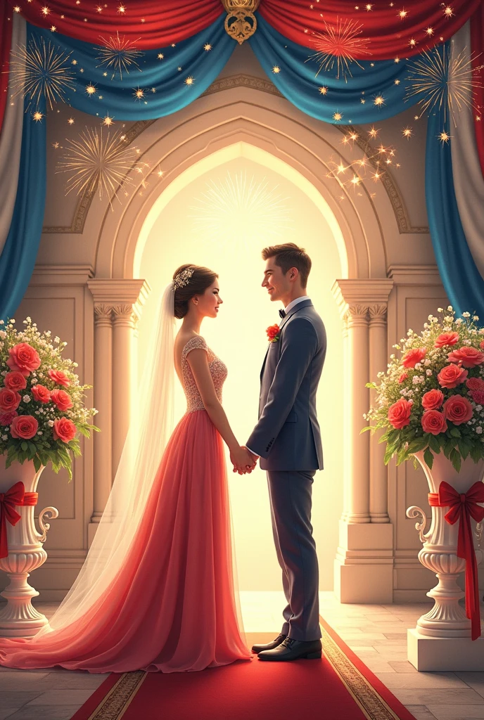 independence day poster  combining with wedding ceremony 
