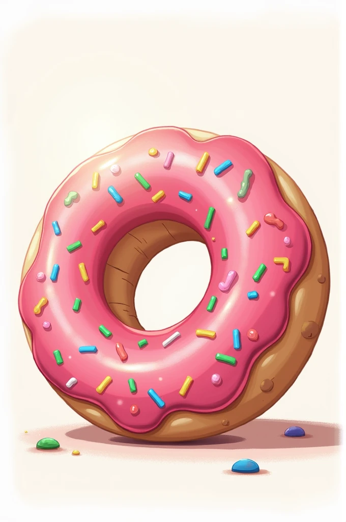 Create an illustration of a multi-colored donut