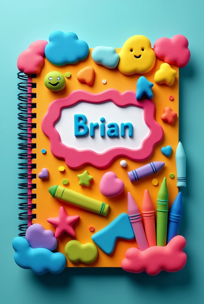 Make a creative notebook cover, with foam, where to put the title: Brian, children or child, School Supplies. It looks easy to do, but very creative 