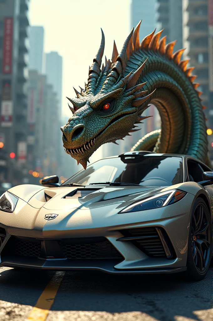 A dragon took a car