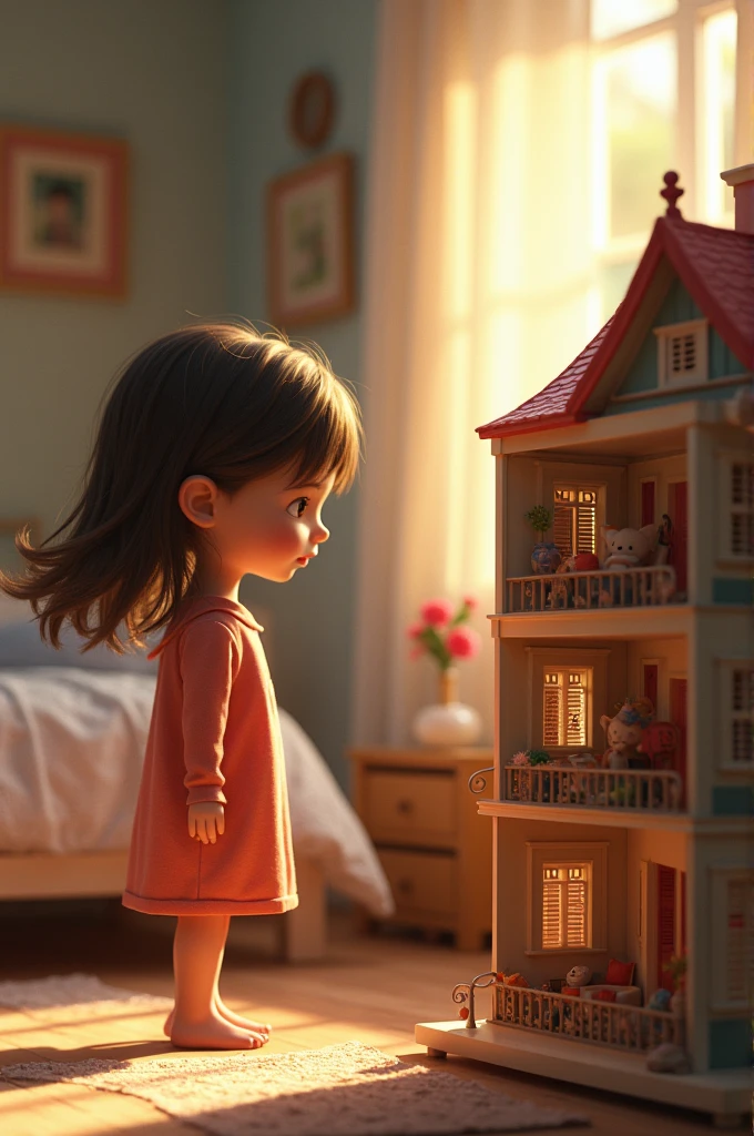 She realized that sharing her dollhouse would not only make Timmy happy but also make her happy too.