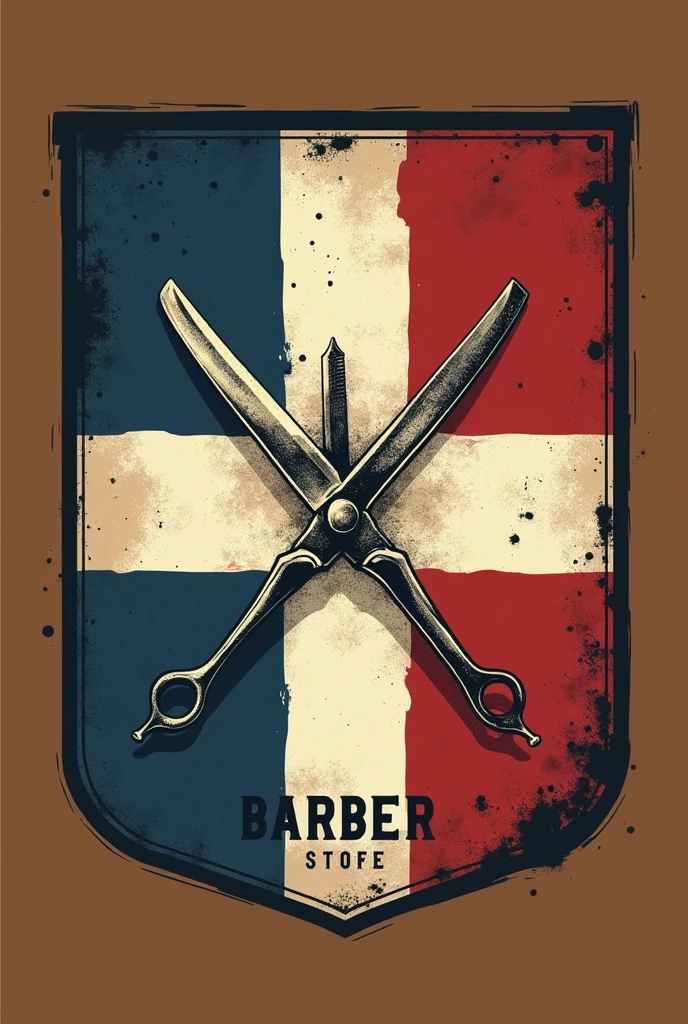 I'm a barber shop logo with the Dominican Republic flag