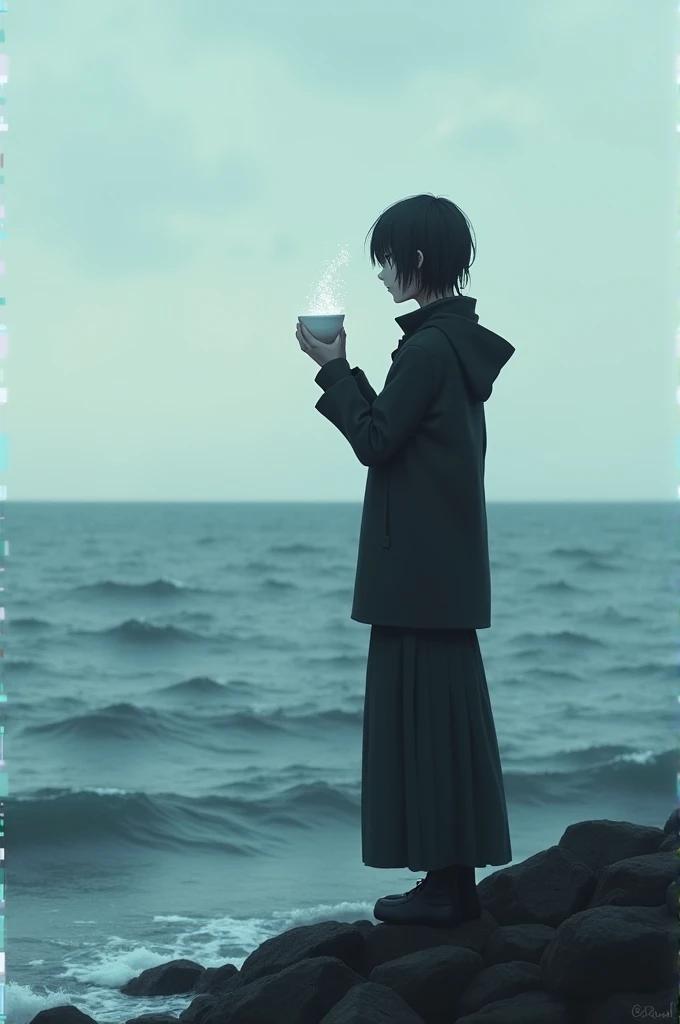He went to drink salt water and it was dissolved
