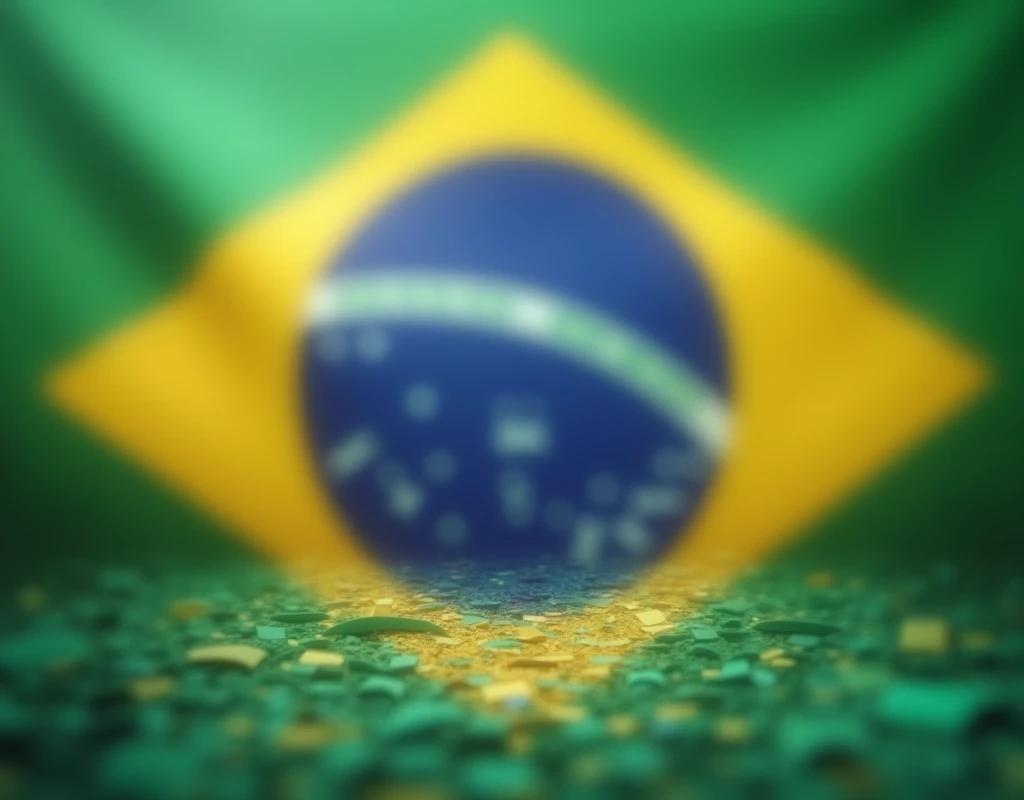 Brazilian flag in the background in the form of a blurred painting, name "September 7th"a centralized focus in the foreground and an image that signifies education in our hands 