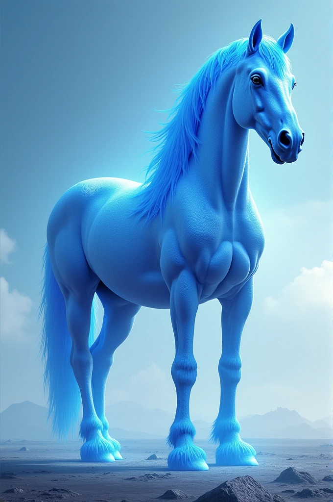 A blue horse