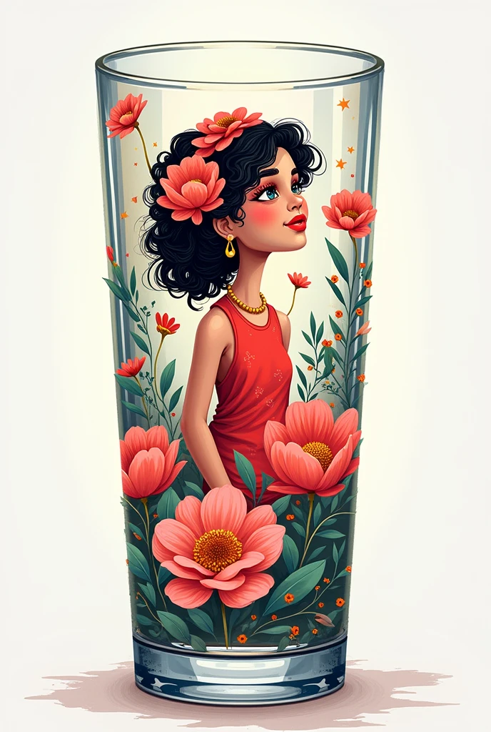 Art to personalize a long drink glass for Heloisa's 20th birthday
