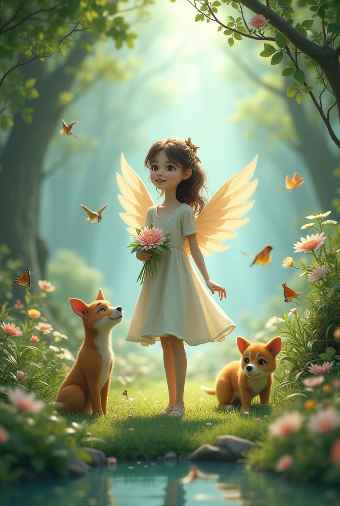 sofia, a girl who seemed serene, could calm any creature with her song.; animated figure