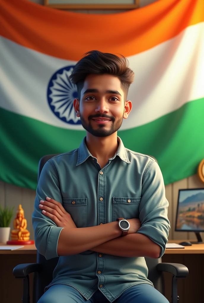 Flutter developer with Indian flag
Indipendece day