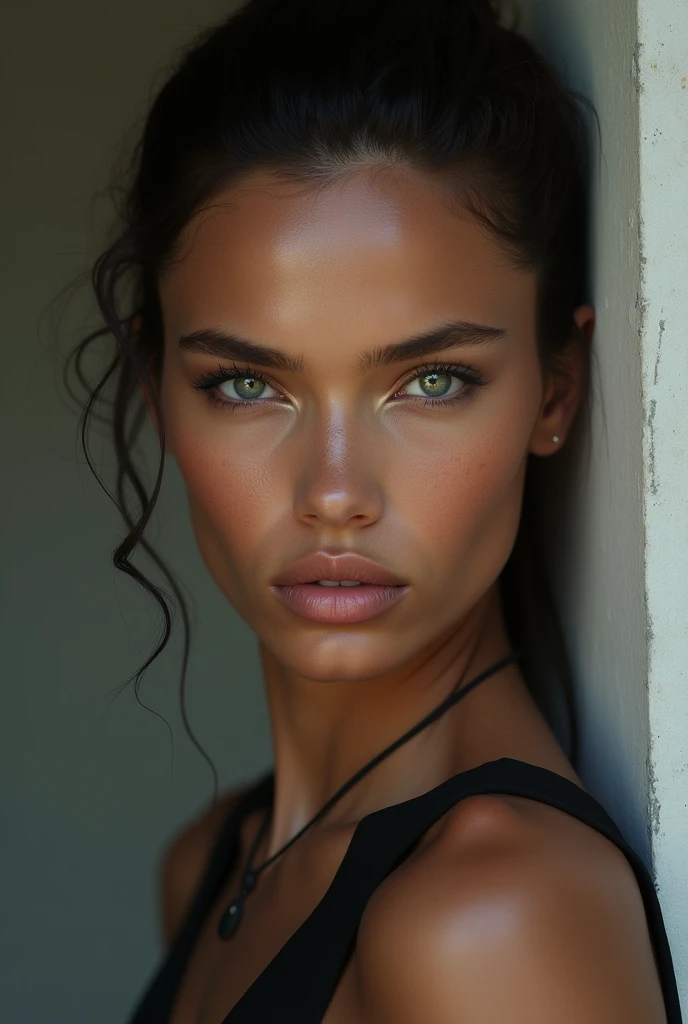 Model with hunter eyes