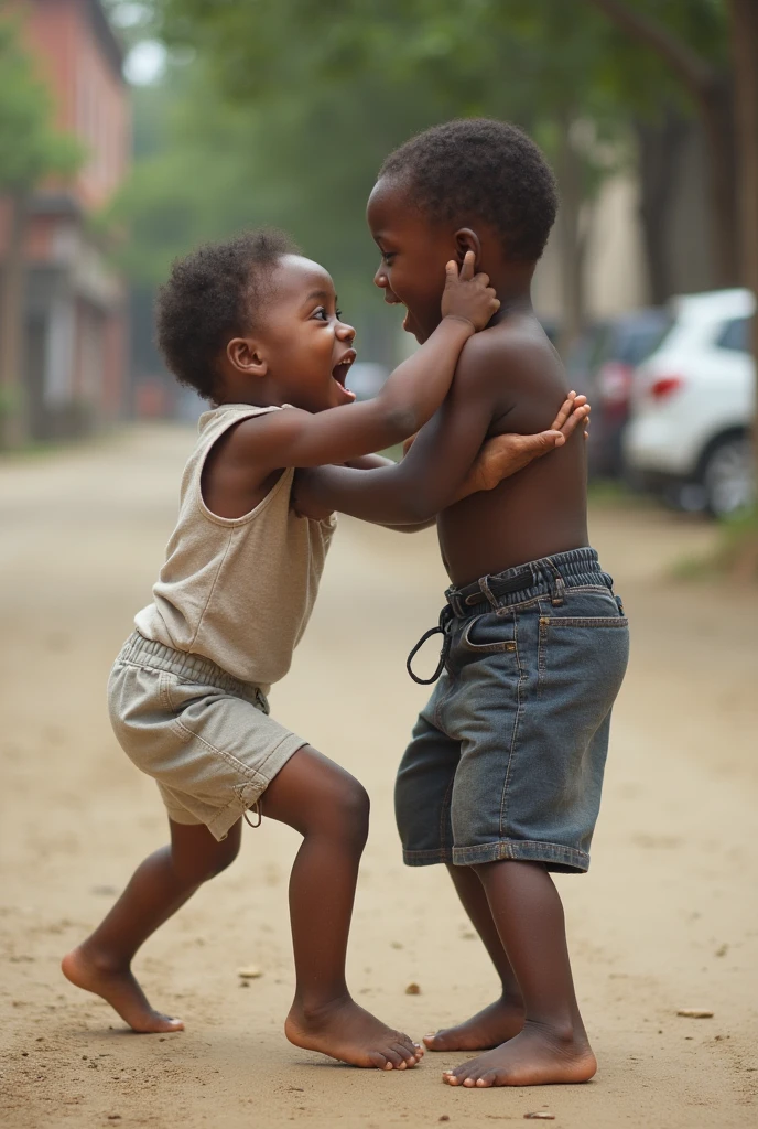 White child beating a black child