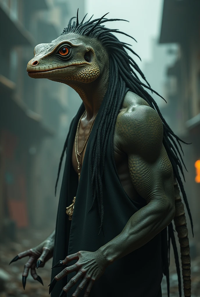 Travis scott as a lizard with braids