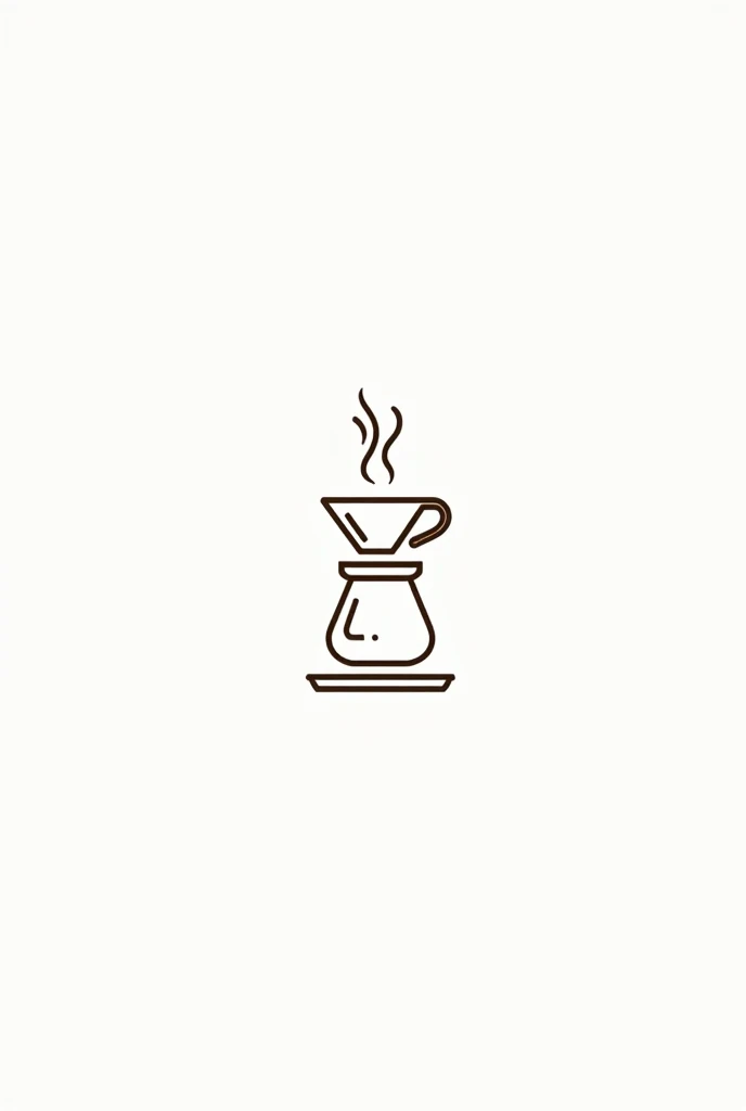 filter coffee flat bottom, dripper, steam, logo, dripper, only dripper, coffee shop logo, line only, logo, coffee shop logo, white background