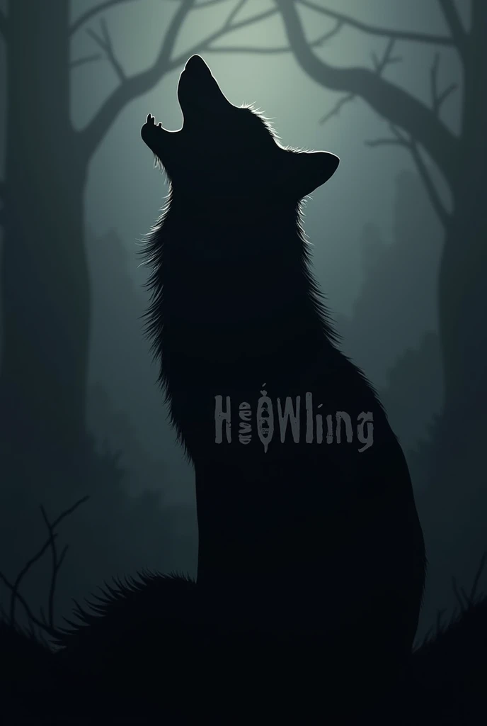 word "howling" in the silhouette of a wolf