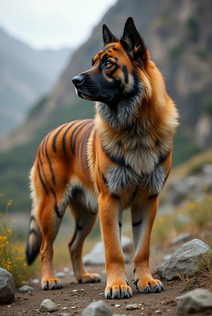 Kangal with the coat of a tiger