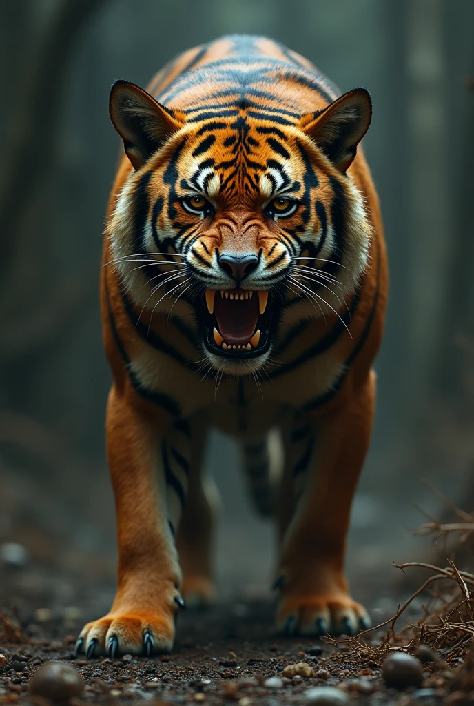 Rottweiler with the face of a tiger