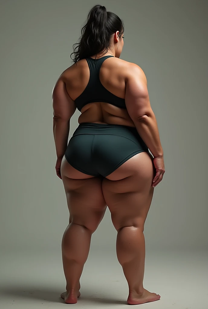 Big ass woman from behind in tight sports shorts