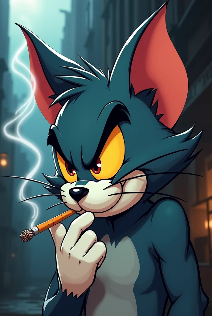 Tom cartoon smoking cigarette sigma image full 8k hd