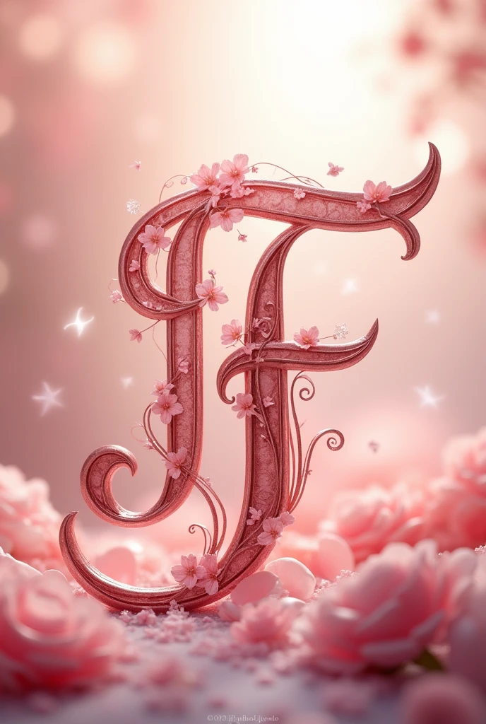 J and F in large letters of the love alphabet