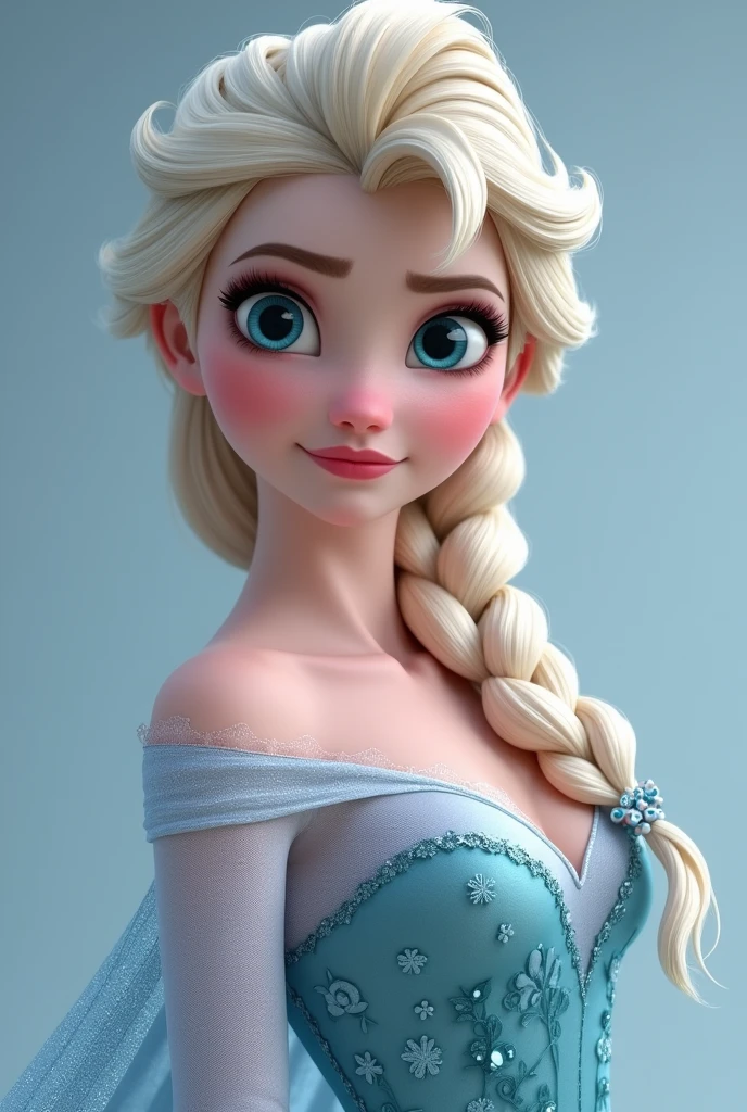 Elsa princess,crop top,pretty up boobs,ultra realistic