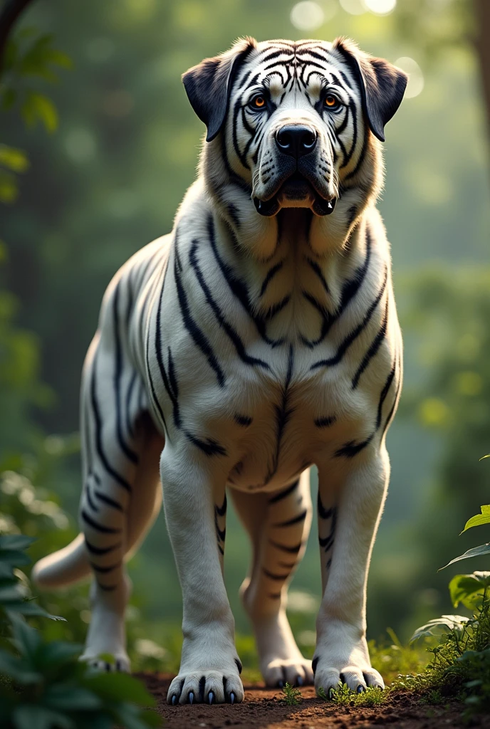 Rottweiler with the color of a white tiger