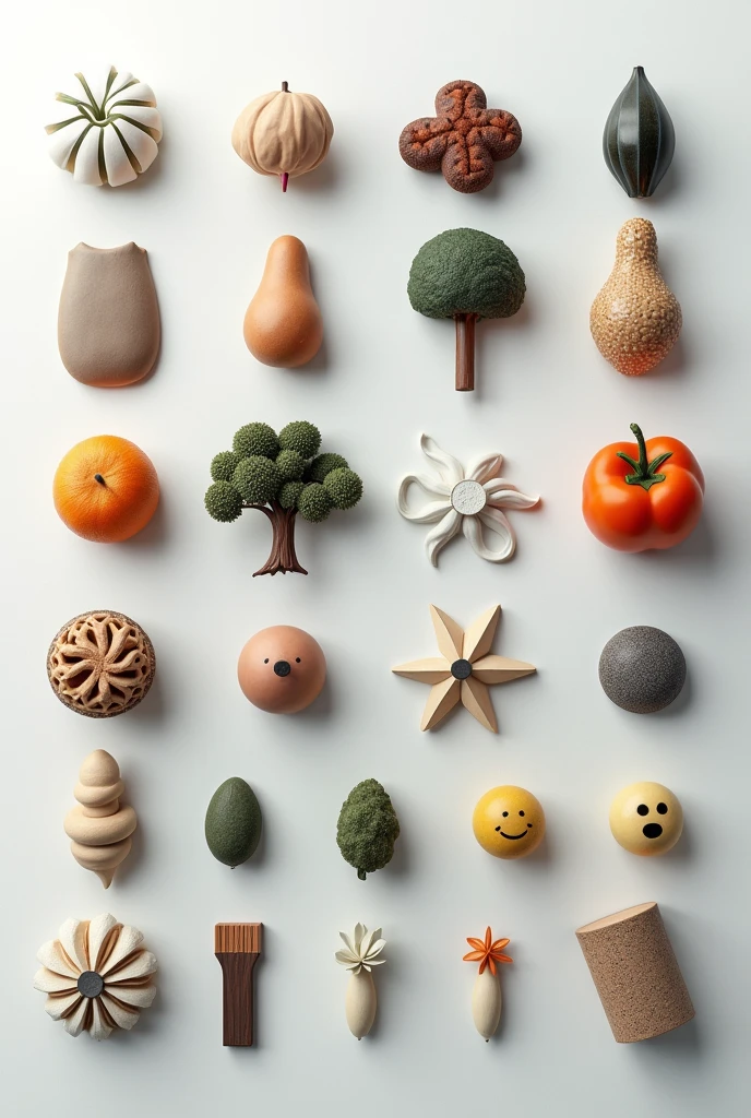 20 objects sorted with 2 different orders 