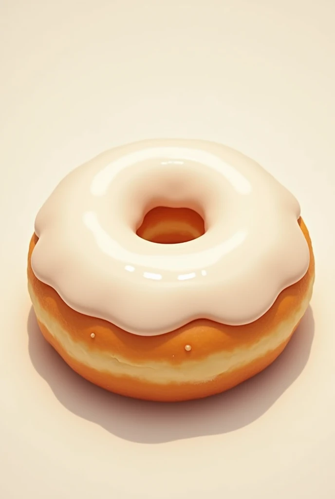 create an image of a donut with white frosting 
