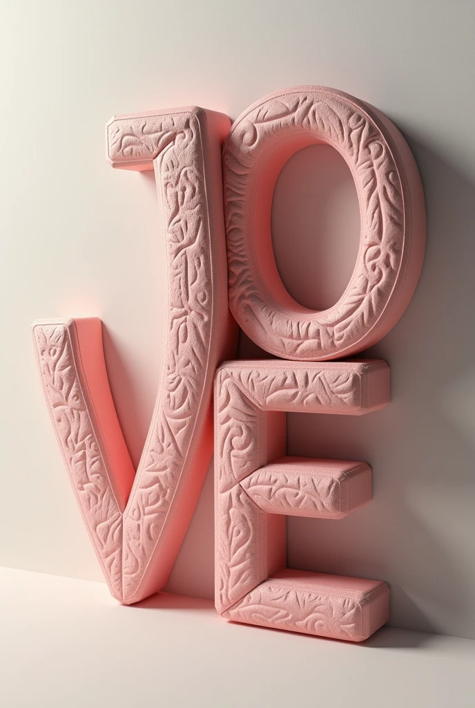 J and F in large 3D love alphabet letters