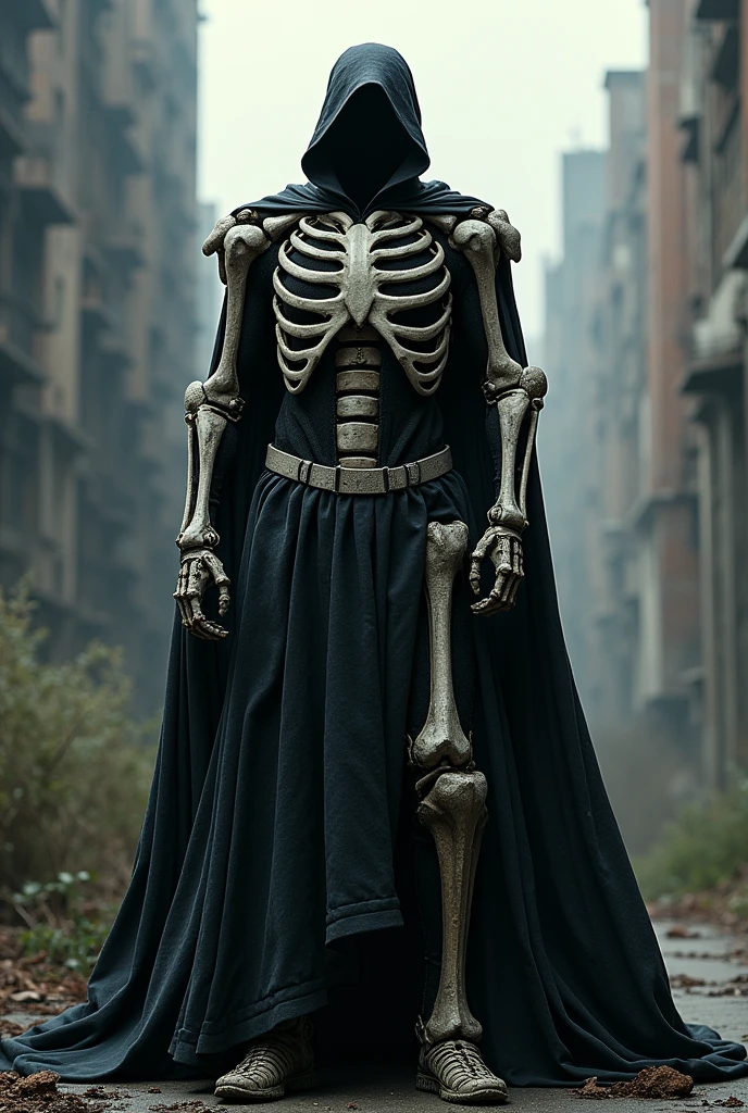 a superhero cape made of completely bones