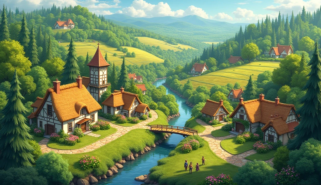 Green villages background for my videos