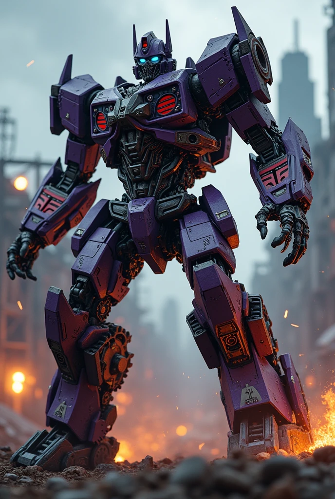 highly detailed gundam mech suit, detailed metallic skeleton, complex mechanical gears and parts, cinematic lighting, dramatic pose, dark moody atmosphere, extremely detailed, 8k, hyper realistic, photorealistic, masterpiece, cinematic lighting, dramatic shadows, moody colors, industrial environment, intricate mechanical details, glowing energy effects, dynamic action posenicrn. galvatron. megatron dark purple armor. Medival concept. hotrod . Iron man Samurai Optimus Prime, robot warrior, leaping against dark cloudy sky, intense battle background,hulk buster dynamic explosion effectnicrn. galvatron. megatron dark purple armor. Medival concept. hotrod . Iron man Samurai Optimus Prime, robot warrior, leaping against dark cloudy sky, intense battle background,hulk buster dynamic explosion effect