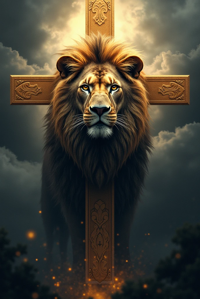 lion print cross