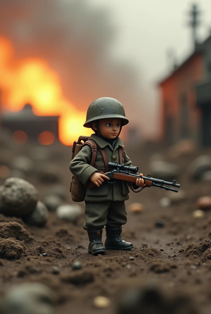 loot soldier war 1940 battlefield, tilt-shift photography, highly detailed, photorealistic, warm lighting, shallow depth of field, dynamic pose, gritty war scene, military camouflageboom everywhere., mud and debris, dramatic shadows, cinematic composition, muted color palettea mini soldier, 1940 miniature, tilt-shift photography, best quality, 4k, 8k, highres, masterpiece:1.2, ultra-detailed, realistic, photorealistic, photo-realistic:1.37, HDR, UHD, studio lighting, ultra-fine painting, sharp focus, physically-based rendering, extreme detail description, professional, vivid colors, bokeh, miniature, tiny, micro, small-scale, military uniform, weapon, war, historical, vintage, antique, aged, weathered, gritty, textured, cinematic, dramatic lighting, narrow depth of field, blurred background, toy-like, model, diorama, scale model.