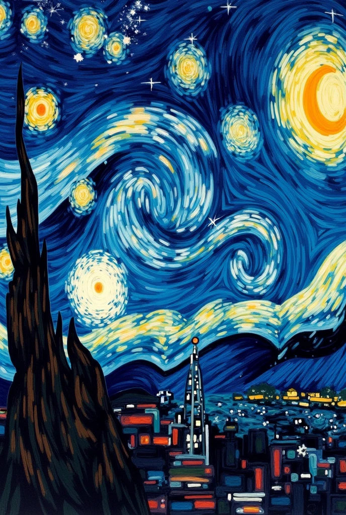The universe painted like Van Gogh's starry night