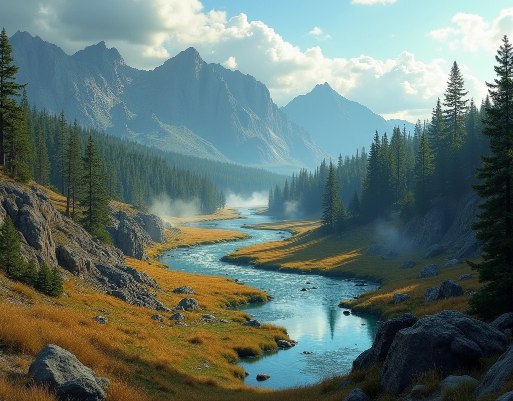 I created a Windows wallpaper with the theme of the Yellowstone series focusing on the landscape.