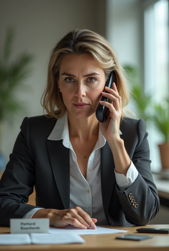 A woman in mid 40s calling on phone