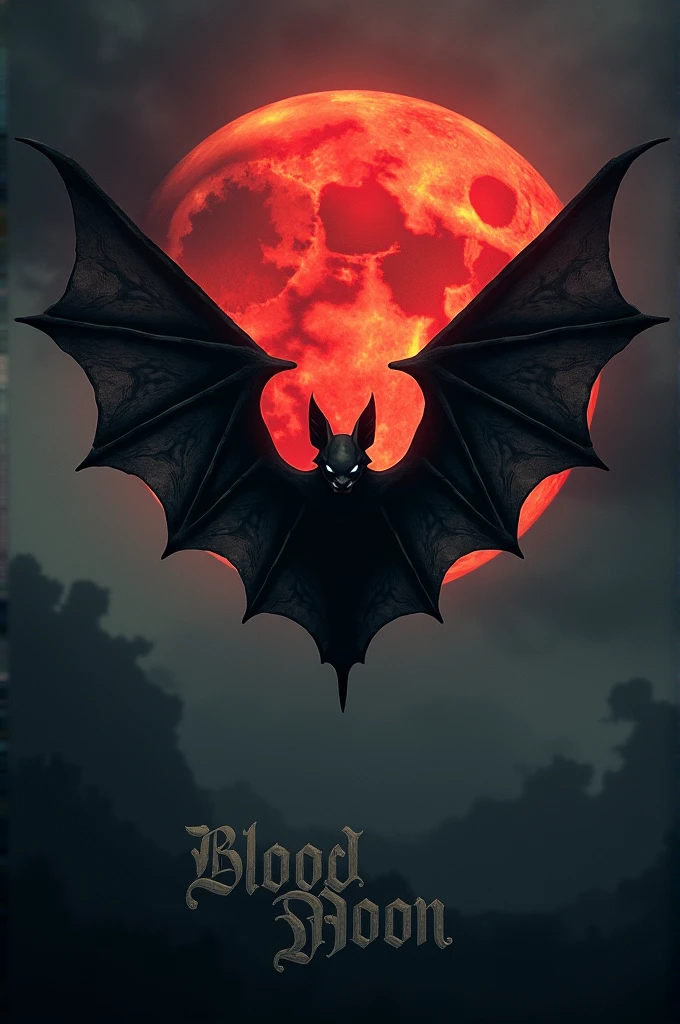 Bat crest with a blood moon written "Blood Moon"