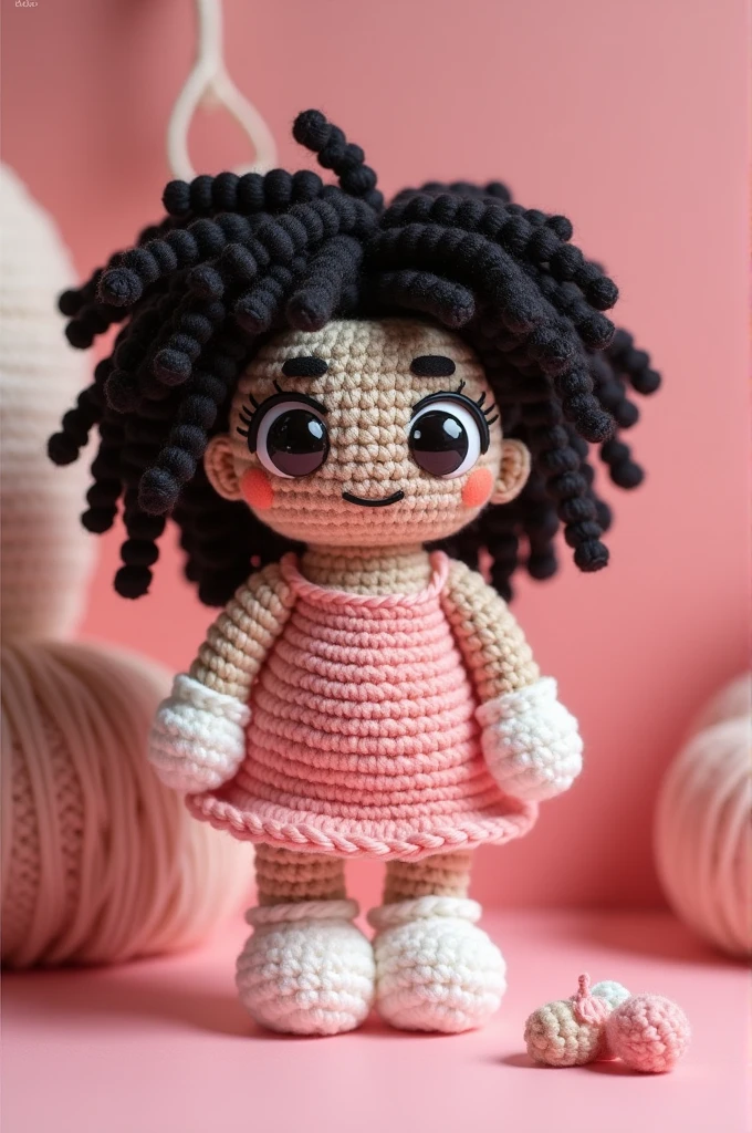Create an image of a crochet amigurumi of the singer xxx temptation