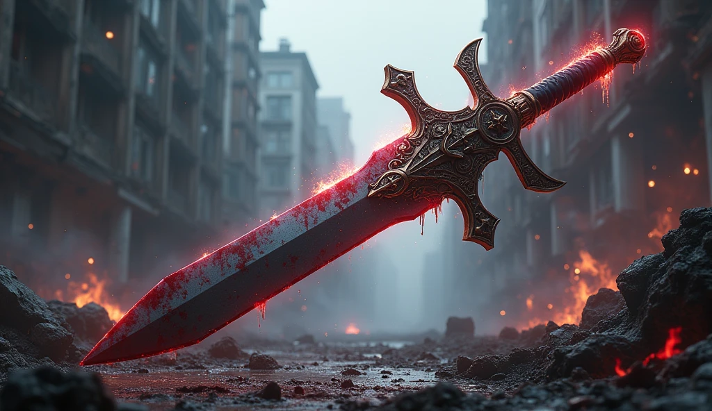 a sword causing destruction