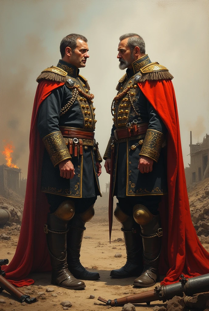 A historical picture of the legendary soldiers and leaders Ahmed Kardas and Maik Nörig as they meet again for the first time after a long war.