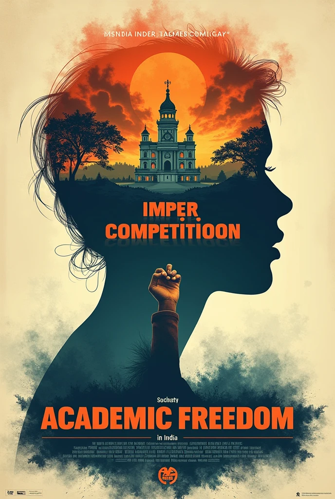 Academic Freedom in India: Is NEP doing justice to the vast diversity and unevenness in the higher education landscape?
The poster must be justifying the question on academic freedom in India.
Poster is related to independence day of india.
This poster is showing worst education system in India.
This poster is showing student's Atrocity in India.
This poster showing sad imotional attraction of the people.
This poster some may be based on graphics.
In this poster English language is used
This poster is used for collage competition
This poster is showing educational faults in india
This poster gives a emotional message for students by his slogan
In this poster not use any human